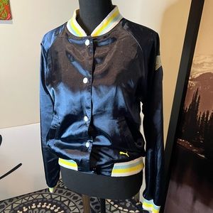 PUMA Size S Navy Blue with with yellow,white & baby blue trim